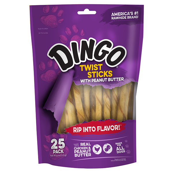 Dingo twist 2025 sticks rawhide chews